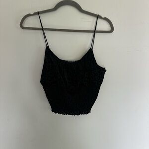 Black Fitted Crop Camisole Top